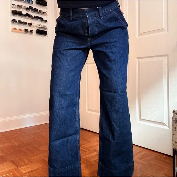 Abercrombie & Fitch Dark Blue Trouser Jeans - Picture 5 of 6